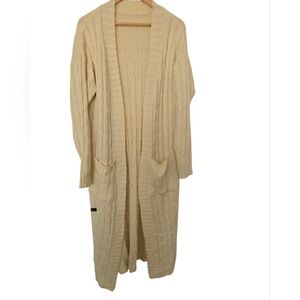 Cream Cable Knit Long Cardigan XL